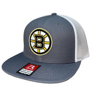 Boston Bruins 3D Flat Bill Wool Blend Hat- Charcoal/ White